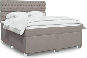vidaXL Κρεβάτι Boxspring με Στρώμα Taupe 180x200 εκ. Υφασμάτινο