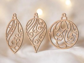 Σετ των 3 Intra απο ξύλο plywood 3mm-4mm πάχος – Ξύλινα χριστουγεννιάτικα στολίδια 10x10 cm INTRAVECTRY-MY545749