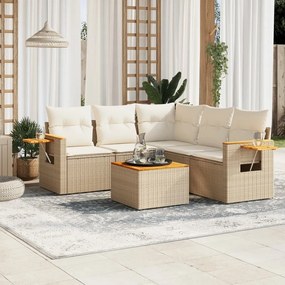 vidaXL Patio Sofa Set 5-θέσια Beige and Cream