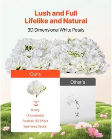 VEVOR 3D Flower Wall Panel 24 PCS 15 x 15 inch Artificial Floral Background for Wedding