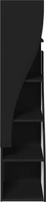 vidaXL Γωνιακό Ντουλάπι 32x32x140εκ Επεξεργασμένο Ξύλο Μαύρο
