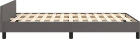 vidaXL Πλαίσιο Κρεβατιού χωρίς στρώμα Γκρι 120x190 εκ.Συνθ. Δέρμα
