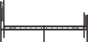 vidaXL Πλαίσιο Κρεβ. Χωρ. Στρώμα Καφέ Δρυς 90x200 εκ. Επεξ. Ξύλο
