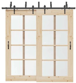 Μηχανισμός Συρόμενης Μεσόπορτας Μαύρος 213,5 εκ. Ατσάλινος