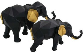 Διακοσμητική Φιγούρα Elephant (Σετ 2Τμχ) 374-224-438 26x10x16/21x7x11cm Gold Polyresin
