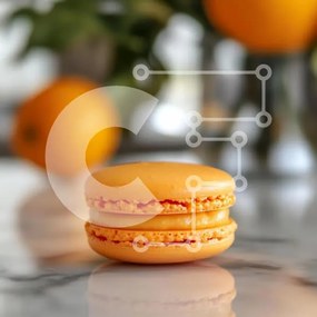Intra Συλλεκτικό Ξύλινο Παζλ Plywood  4mm - Πορτοκαλί Macaron σε μαρμάρινη επιφάνεια Σε Ξύλινο Κουτί - Διαστάσεις: 10x10 cm – 25 κομμάτια