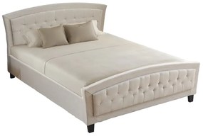Κρεβάτι Camaro pakoworld ύφασμα σε μπεζ απόχρωση160x200εκ