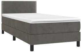 ΚΡΕΒΑΤΙ BOXSPRING ΜΕ ΣΤΡΩΜΑ ΣΚΟΥΡΟ ΓΚΡΙ 80X200 ΕΚ. ΒΕΛΟΥΔΙΝΟ 3141210