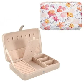 Κοσμηματοθήκη Δερματίνη Φλοράλ Travel size 20x14x5cm Etoile SD-710E