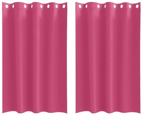 vidaXL Κουρτίνες με κουρτίνες 2 pcs Φωτεινό Ροζ 175x140εκ. Πολυεστέρας