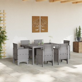 vidaXL Σετ Τραπεζαρίας με 7 κομμάτια  από Πλαστικό Φωτεινού Γκρι