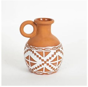 Βάζο Κεραμικό Τερακότα & Άσπρο 13.1x13.1x17.7cm 752-20231 Estheti-752-20231-Καφέ 752-20231