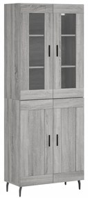 vidaXL Ντουλάπι Γκρι Sonoma 69,5 x 34 x 180 εκ. Επεξεργασμένο Ξύλο