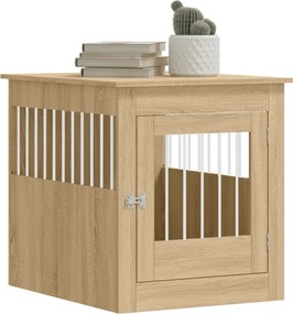 vidaXL Κλουβί Σκύλου Sonoma Δρυς 64,5 x 80 x 71 εκ. από Επεξεργ. Ξύλο