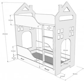 Παιδική Κουκέτα House  White  80x180cm  BC50025B BabyCute (Δώρο τα Στρώματα)