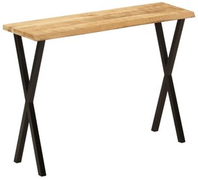 Τραπέζι Κονσόλα με Live Edge 105x33x76 εκ. Μασίφ Ξύλο Μάνγκο - Καφέ