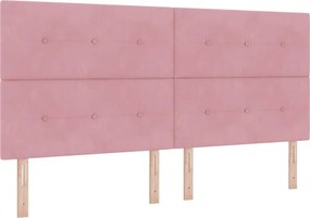 vidaXL LED κεφαλάρι με φώτα λωρίδας LED Ροζ 200 cm Πολυεστέρας