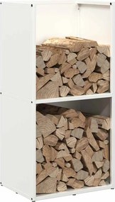 vidaXL Ράφι Καυσόξυλων Λευκό 40x30x80 εκ. Χάλυβας ψυχρής έλασης