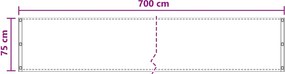 vidaXL Οθόνη Μπαλκονιού Ανθρακί 75 x 700 cm HDPE και Αλουμίνιο