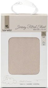 JERSEY FITTED SHEET 60/120+15 BEIGE