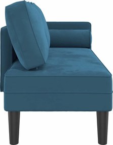 vidaXL Ανάκλιντρο Μπλε Υφασμάτινο με Βελούδινο