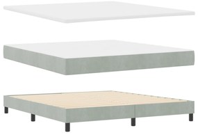 vidaXL Κρεβάτι Box Spring με Στρώμα  σε Ανοιχτό Γκρι Super King Βελούδο