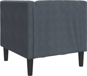 vidaXL Πολυθρόνα Chesterfield Σκούρο Γκρι Βελούδινη