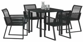 vidaXL Σέτ φαγητού για κήπο 5 pcs Μαύρο Πολυ ράταν