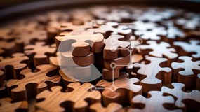 Intra Συλλεκτικό Ξύλινο Παζλ Plywood  4mm - Ξύλινα κομμάτια παζλ που τακτοποιούνται σε κύκλο Σε Ξύλινο Κουτί - Διαστάσεις Puzzle: 10x10 cm – 25 κομμάτια