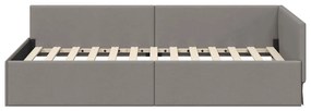 vidaXL Κρεβάτι Γωνίας Taupe 90 x 200 cm Ύφασμα και Έργο ξύλου