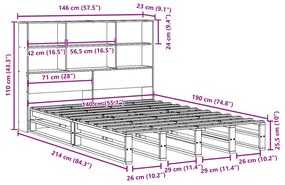 ΚΡΕΒΑΤΙ ΒΙΒΛΙΟΘΗΚΗ ΧΩΡΙΣ ΣΤΡΩΜΑ ΛΕΥΚΟ 140X190 ΕΚ ΜΑΣΙΦ ΠΕΥΚΟ 3323948