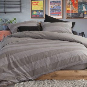 Σεντόνια Υπέρδιπλα (Σετ) Nef-Nef Homeware Casual Stripe D.Grey Γκρι ΧΩΡΙΣ ΛΑΣΤΙΧΟ 240x270