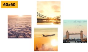Σετ εικόνων Λονδίνο με την ανατολή του ηλίου - 4x 40x40
