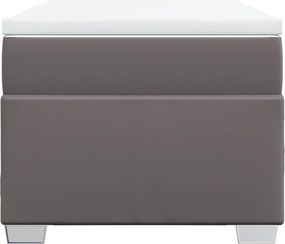 vidaXL Κρεβάτι Boxspring με Στρώμα Γκρι 100x200εκ. από Συνθετικό Δέρμα