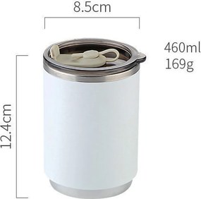 Ανοξείδωτη Κούπα Θερμός 460ml με Καλαμάκι
