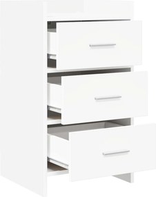 vidaXL Κομοδίνα Λευκό 40 x 36 x 70 εκ. Επεξεργασμένο Ξύλο