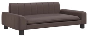 vidaXL Καναπές Παιδικός Καφέ 90 x 53 x 30 εκ. από Συνθετικό Δέρμα