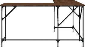 vidaXL Γραφείο Καφέ Δρυς 149x149x75 εκ. από Επεξεργασμένο Ξύλο