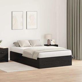 vidaXL Κρεβάτι αποθήκευσης μαύρο δρύινο 120x190 cm