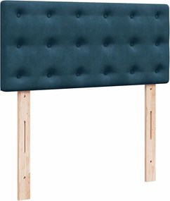 vidaXL Κρεβάτι Boxspring με Στρώμα Μπλε 90x200 εκ. Βελούδινο