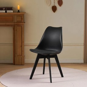 Καρέκλα Gaston I PP-PU σε μαύρη απόχρωση 48.5x53.5x81.5εκ. 48.5x53.5x81.5 εκ.