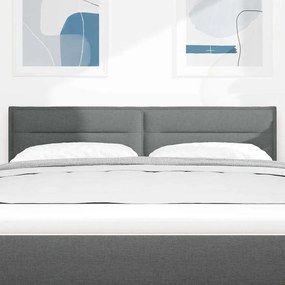 vidaXL LED κεφαλάρι με φώτα λωρίδας LED Σκούρο γκρι 160 cm ύφασμα