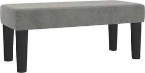 vidaXL Κρεβάτι Boxspring με Στρώμα Ανοιχτό Γκρι 90x200 εκ. Βελούδινο