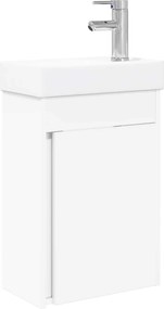 vidaXL Μονάδα μπάνιου με βρύση Λευκό 40,5 x 22,5 x 62 εκ.