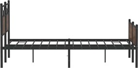 vidaXL Πλαίσιο κρεβατιού χωρίς στρώμα καφέ δρυς 140x190 cm