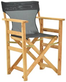 Καρέκλα-πολυθρόνα σκηνοθέτη Kompa μασίφ ξύλο οξιάς φυσικό-πανί Nexus μαύρο 56.5x54x88 εκ.