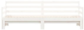 vidaXL Καναπές Κρεβάτι Συρόμενος Λευκός 90 x 190 εκ. Μασίφ Ξύλο Πεύκου