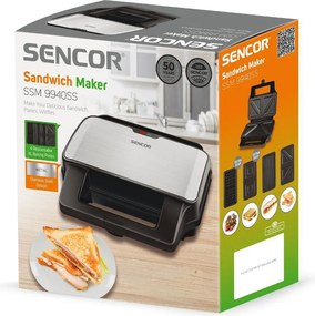 Τοστιέρα Sencor SSM 9940SS με 4 Αποσπώμενες Πλάκες CoolTouch Ασημί