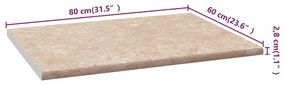 vidaXL Πάγκος Κουζίνας Μπεζ με Υφή Μαρμάρου 80x60x2,8 εκ Μοριοσανίδα