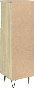 vidaXL Ντουλάπι Μπάνιου Sonoma Δρυς 30x30x100 εκ. Επεξεργασμένο Ξύλο